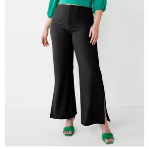 NWOT: INTEMPO (KOHLS) - SLIT HIGH-WAISTED & WIDE LEG PANTS